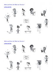 English Worksheet: can- can�t