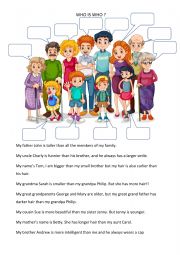 English Worksheet: who is who