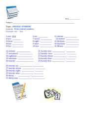 Ordinal Numbers 1st-31st