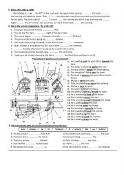 English Worksheet: Prepositions of place and time