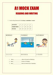 English Worksheet: A1 End of the Year Mock Exam