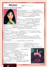 English Worksheet: Past Simple MULAN