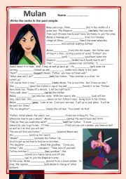 English Worksheet: Past Simple MULAN