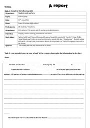 English Worksheet: writing a report