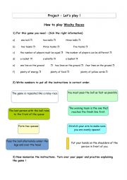 English Worksheet: How to play Wacky Races
