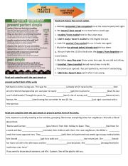 English Worksheet: present perfect and past simple
