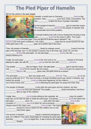 English Worksheet: Past Simple THE PIED PIPER
