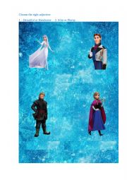 English Worksheet: Frozen - Adjectives
