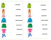 English Worksheet: Clothes. Match activity
