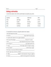 Adverbs Exercise