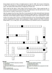 English Worksheet: Emma Watson�s biography