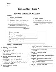 English Worksheet: Grammar Quiz 