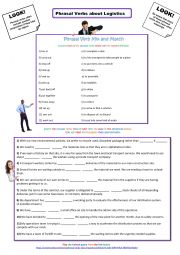 English Worksheet: Phrasal Verbs about Logistics