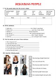 Describing peopleï¿½s appearance
