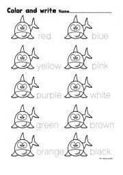 English Worksheet: colours