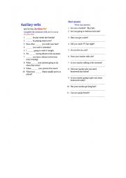 English Worksheet: Be Do Activities
