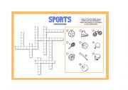 English Worksheet: crossword about sport