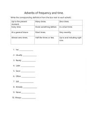 English Worksheet: Adverbs of frequency and time