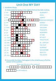 English Worksheet: Daily Activities Worksheet