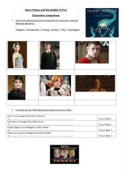 English Worksheet: Harry Potter and the  Goblet of Fire Comparing characters