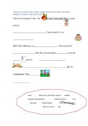 English Worksheet: food groups