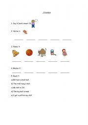 English Worksheet: Reading & spelling words ending in ll