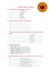English Worksheet: There is and There are