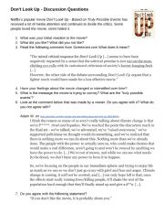 English Worksheet: Don�t Look Up 