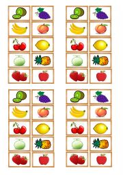 English Worksheet: Fruit Bingo/Ohajiki Mini Card Game For ESL Kids