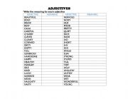 ADJECTIVES LIST