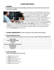 English Worksheet: GIVING PERSONAL INFORMATION
