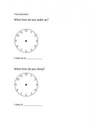 English Worksheet: Time Question