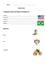 English worksheet: set of exercises