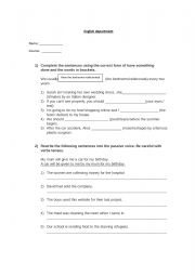 Passive Voice- Caustive have - reporting verbs in the passive