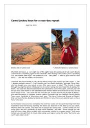 Interview with an Australian camel jockey