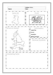 Wales Worksheet