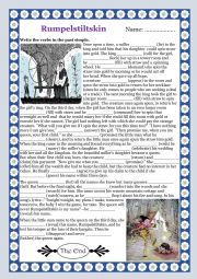 English Worksheet: Past Simple  RUMPELSTILTSKIN REGULAR VERBS