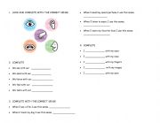 English Worksheet: Five senses