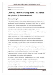 English Worksheet: What is Orbiting? - Millennial Dating Terms -