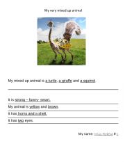 My mixed-up animal -teacher example to demonstrate activity