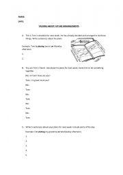 English Worksheet: present continuous for future arrangements