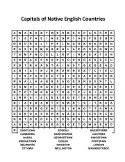 English Worksheet: Capitals of English Native Speaking Countries 
