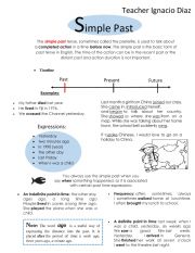simple past grammar summary 