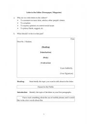 English Worksheet: Letter to the Editor
