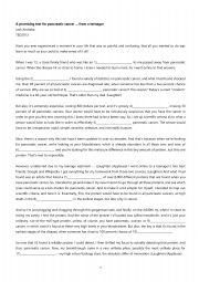 English Worksheet: Dictation_A promising test for pancreatic cancer ... from a teenager