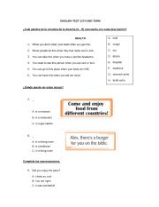 English Worksheet: Multiple choice exam