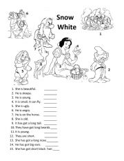 English Worksheet: Snow white and opposites