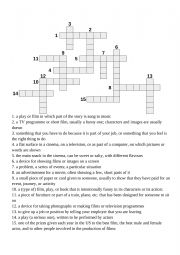 English Worksheet: Crossword cinema/Zootopia