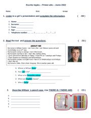 English Worksheet: TEST FIRST GRADE