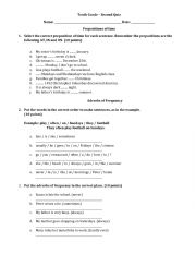 English Worksheet: Exam 10th Grade